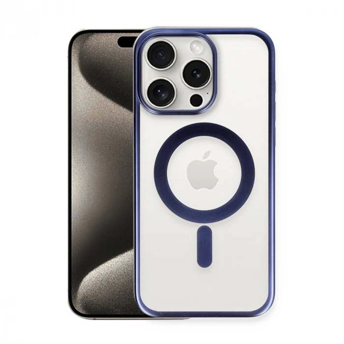 Apple İphone 15 Pro Max Kılıf Erozi Magsafe Kapak - Lacivert