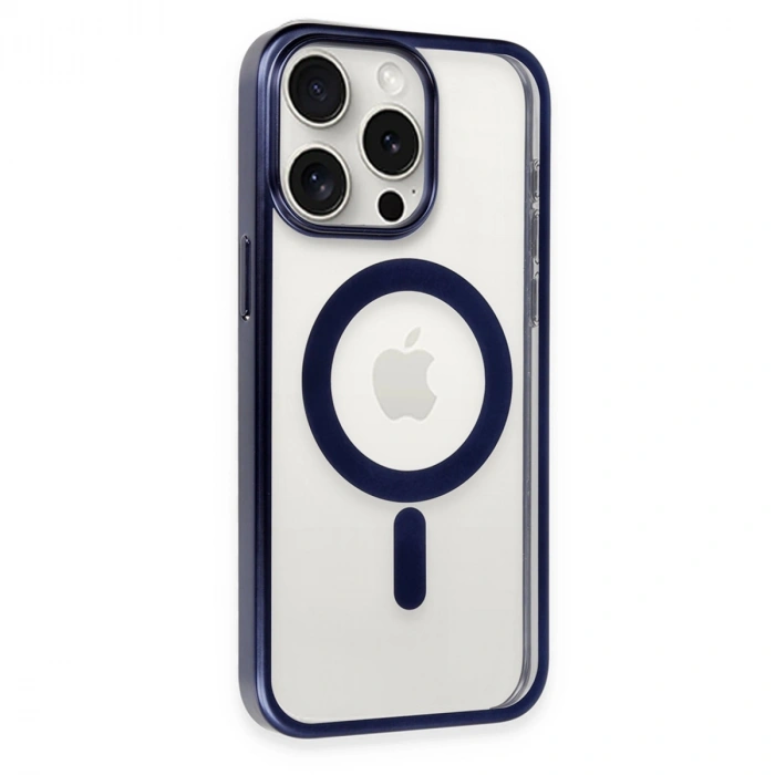 Apple İphone 15 Pro Max Kılıf Erozi Magsafe Kapak - Lacivert