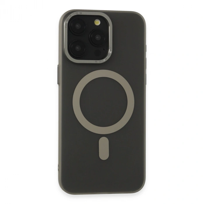 Apple İphone 15 Pro Max Kılıf Lodos Magneticsafe Mat Kapak - Titan Gri