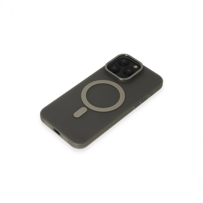 Apple İphone 15 Pro Max Kılıf Lodos Magneticsafe Mat Kapak - Titan Gri