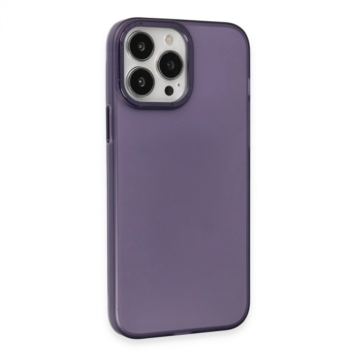 Apple İphone 15 Pro Max Kılıf Modos Metal Kapak - Derin Mor