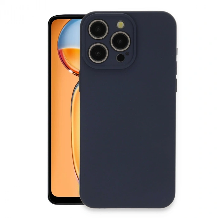 Apple İphone 15 Pro Max Kılıf Nano İçi Kadife Silikon - Lacivert