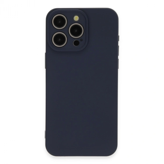 Apple İphone 15 Pro Max Kılıf Nano İçi Kadife Silikon - Lacivert