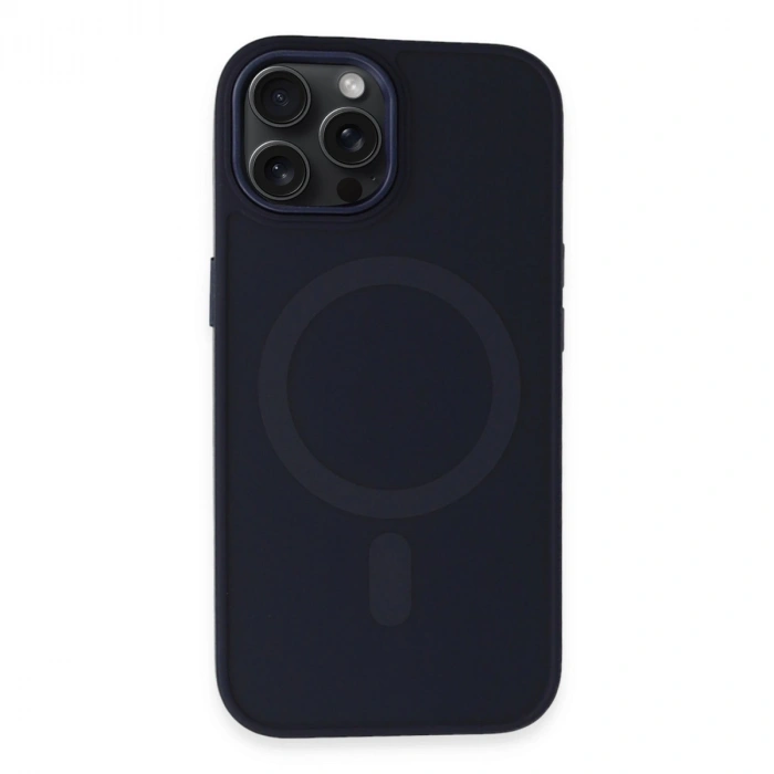 Apple İphone 15 Pro Max Kılıf Oslo Magsafe Kapak - Lacivert