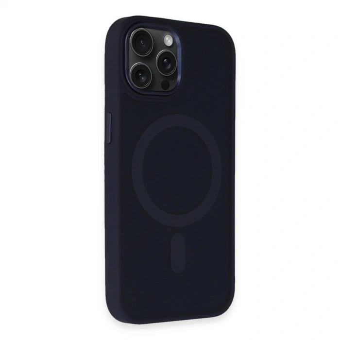 Apple İphone 15 Pro Max Kılıf Oslo Magsafe Kapak - Lacivert