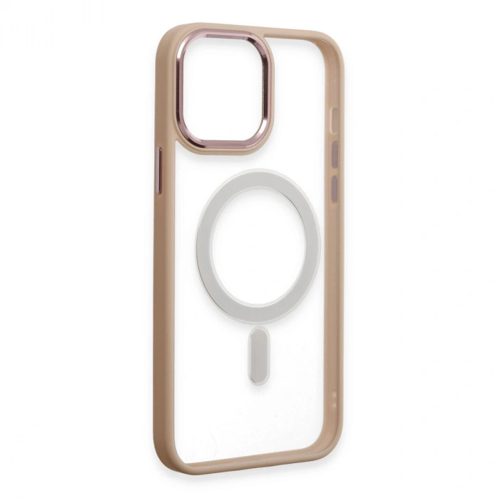 Apple İphone 15 Pro Max Kılıf Room Magneticsafe Silikon - Pudra