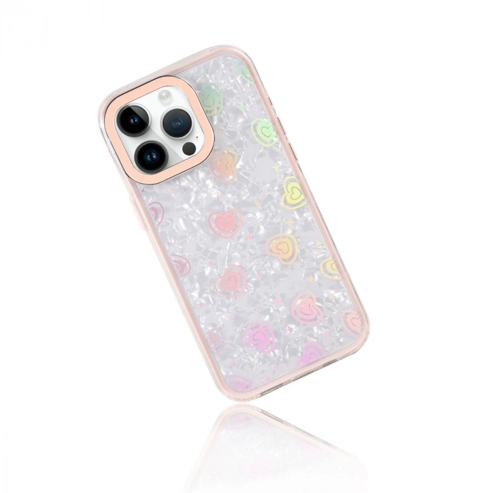 Apple İphone 15 Pro Max Lumi Desenli Kapak - Pembe
