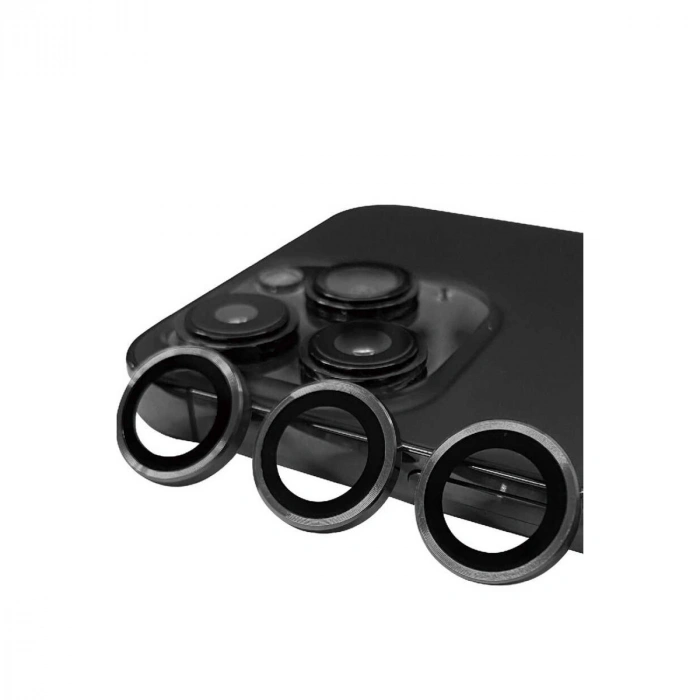 Apple İphone 15 Pro Max Raze Metal Kamera Lens - Titan Gri