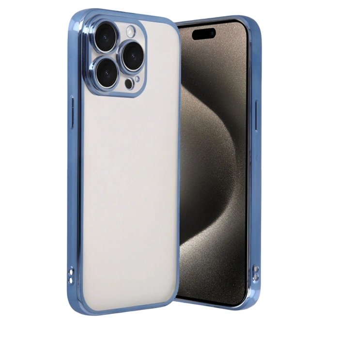 Apple İphone 15 Pro Max Razer Lensli Silikon - Açık Mavi