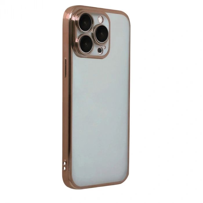 Apple İphone 15 Pro Max Razer Lensli Silikon - Çöl Titanyum