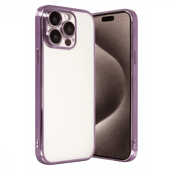 Apple İphone 15 Pro Max Razer Lensli Silikon - Mor