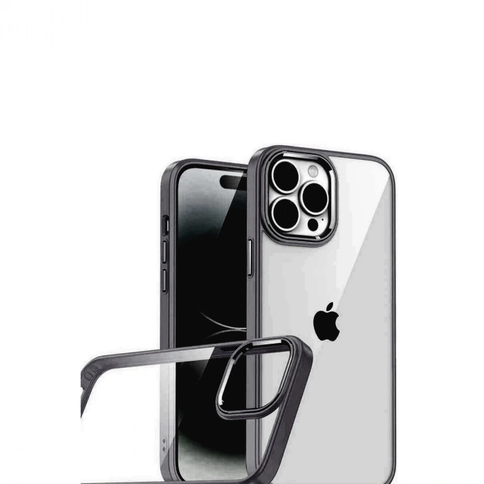 Apple İphone 15 Pro Max Razer Lensli Silikon - Siyah