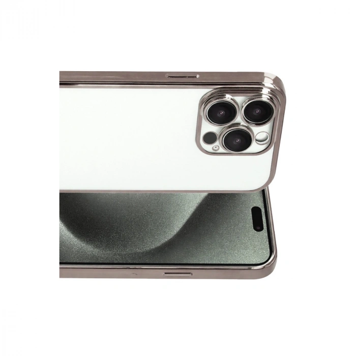 Apple İphone 15 Pro Max Razer Lensli Silikon - Titan Gri