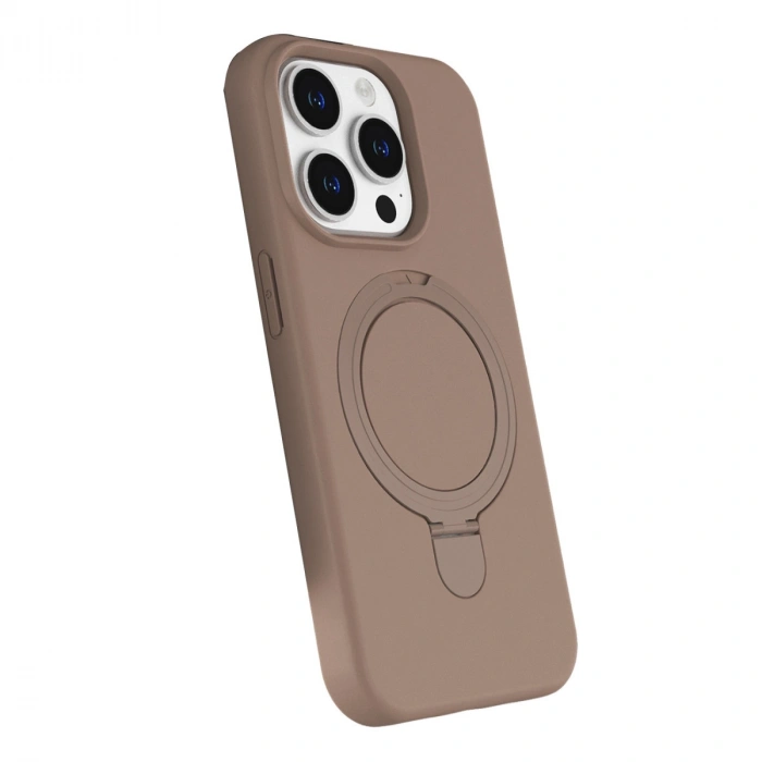 Apple İphone 15 Pro Max Regal Magsafe Standlı Kapak - Çöl Titanyum