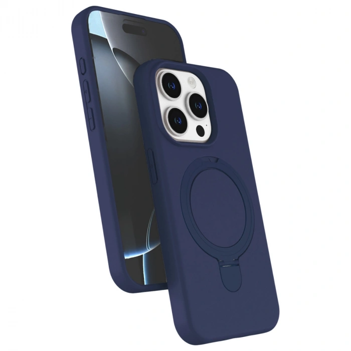 Apple İphone 15 Pro Max Regal Magsafe Standlı Kapak - Lacivert