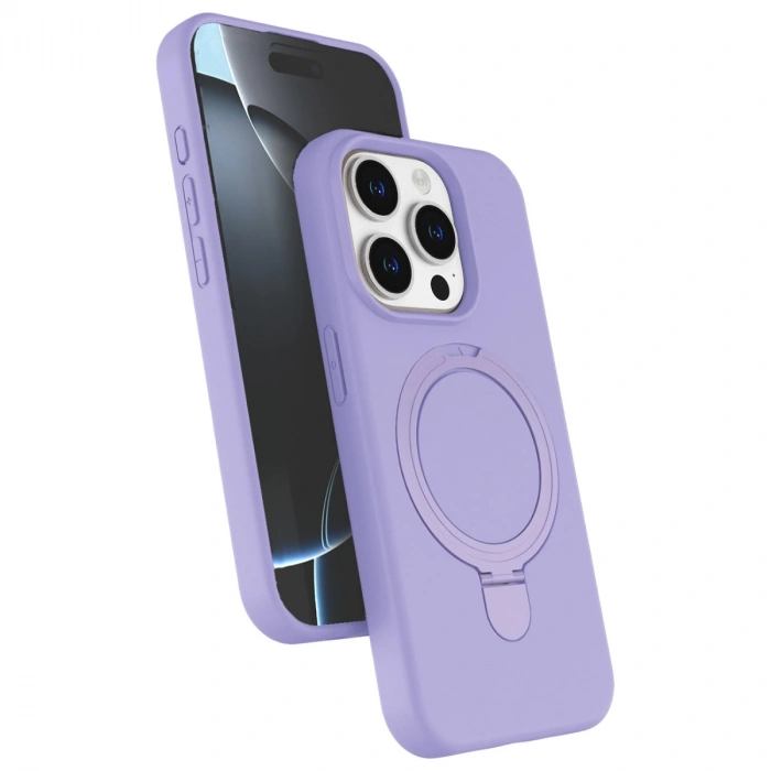 Apple İphone 15 Pro Max Regal Magsafe Standlı Kapak - Lila