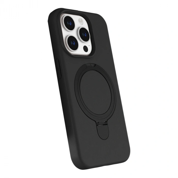 Apple İphone 15 Pro Max Regal Magsafe Standlı Kapak - Siyah