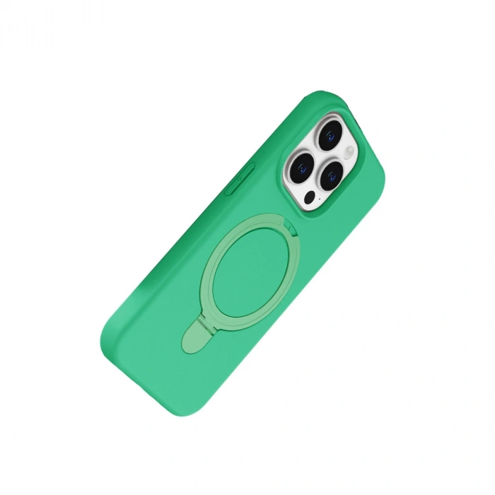 Apple İphone 15 Pro Max Regal Magsafe Standlı Kapak - Yeşil