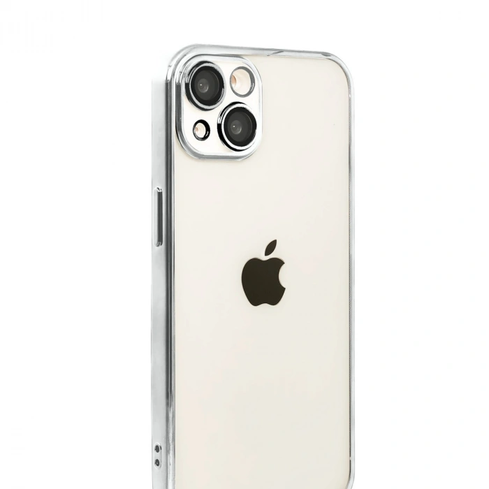 Apple İphone 15 Razer Lensli Silikon - Gümüş