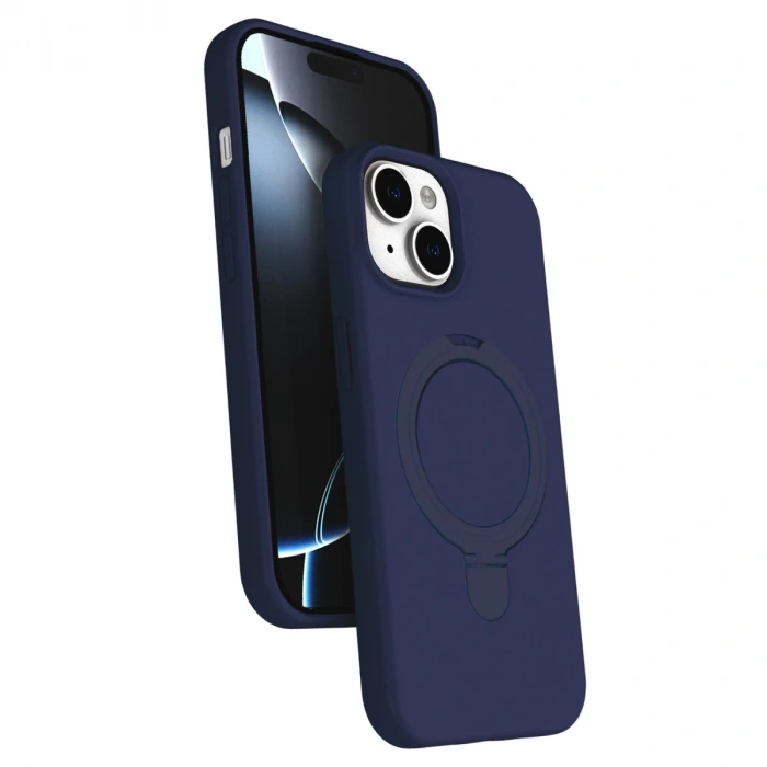 Apple İphone 15 Regal Magsafe Standlı Kapak - Lacivert