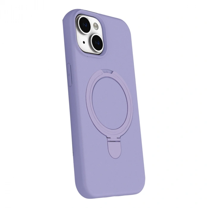 Apple İphone 15 Regal Magsafe Standlı Kapak - Lila