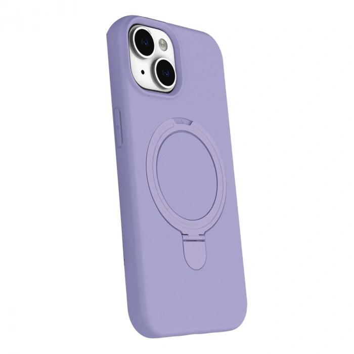 Apple İphone 15 Regal Magsafe Standlı Kapak - Lila