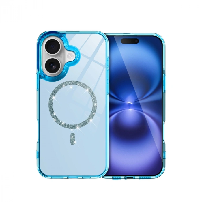 Apple İphone 16 Live Diamond Magsafe Kapak - Mavi