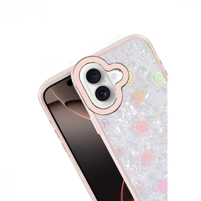 Apple İphone 16 Lumi Desenli Kapak - Pembe