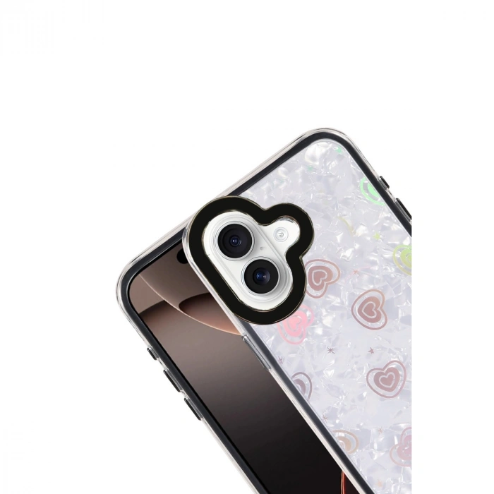 Apple İphone 16 Lumi Desenli Kapak - Siyah