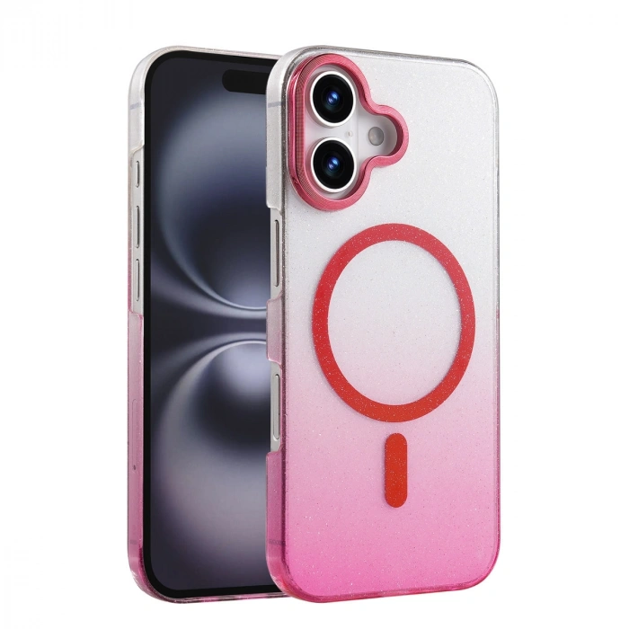 Apple İphone 16 Plus Glossy Magsafe Kapak - Pembe