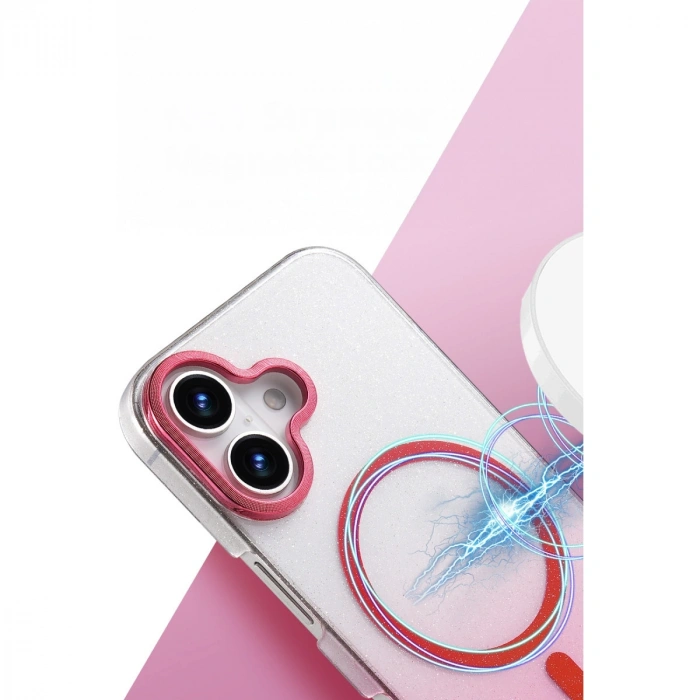 Apple İphone 16 Plus Glossy Magsafe Kapak - Pembe