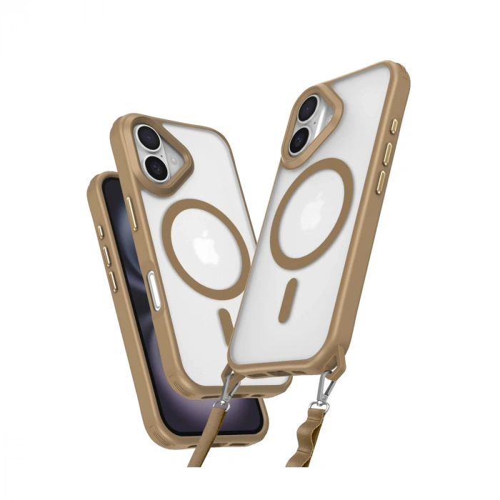 Apple İphone 16 Plus Kılıf Enka Magsafe Silikon Kılıf - Desert