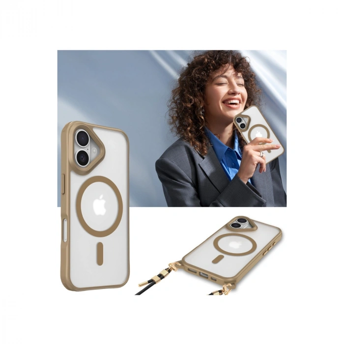 Apple İphone 16 Plus Kılıf Enka Magsafe Silikon Kılıf - Desert