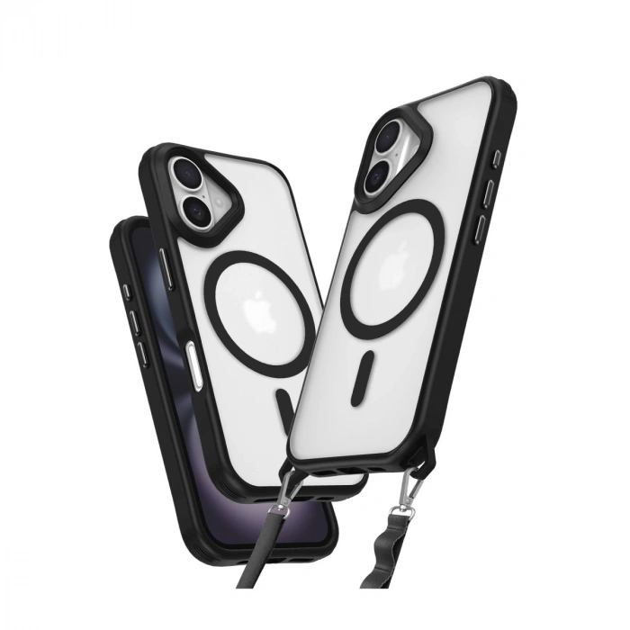 Apple İphone 16 Plus Kılıf Enka Magsafe Silikon Kılıf - Siyah