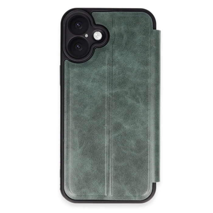 Apple İphone 16 Plus Kılıf Flip Cover - Koyu Yeşil