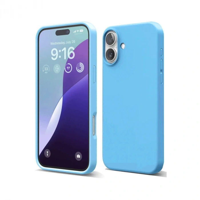 Apple İphone 16 Plus Kılıf Nano İçi Kadife Silikon - Mavi