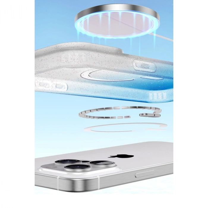 Apple İphone 16 Plus Pummel Shiny Magsafe Kapak - Pembe