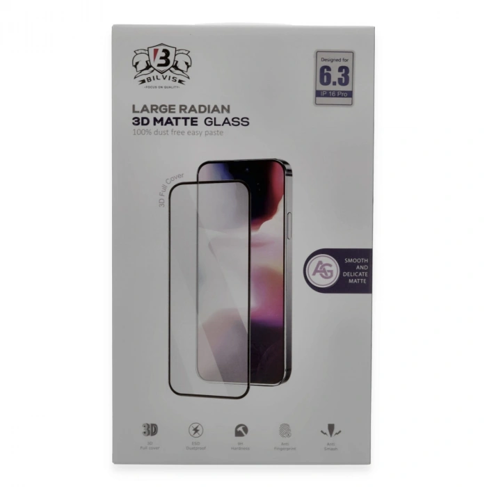 Apple İphone 16 Pro Bilvis 3d Mat Cam Ekran Koruyucu