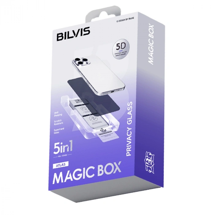 Apple İphone 16 Pro Bilvis 5in1 5d Magic Hayalet Cam Ekran Koruyucu - Siyah