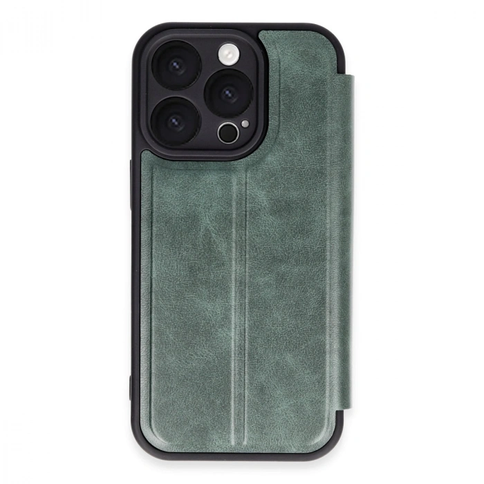 Apple İphone 16 Pro Kılıf Flip Cover - Koyu Yeşil