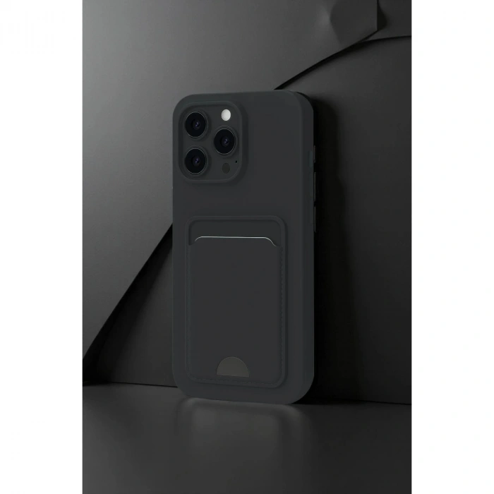 Apple İphone 16 Pro Kılıf Kelvin Kartvizitli Silikon - Koyu Yeşil