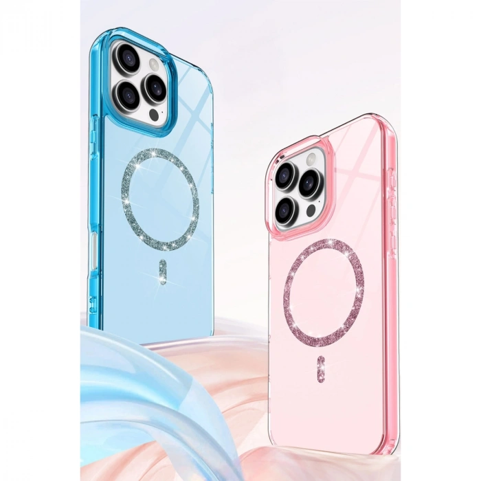 Apple İphone 16 Pro Live Diamond Magsafe Kapak - Mavi