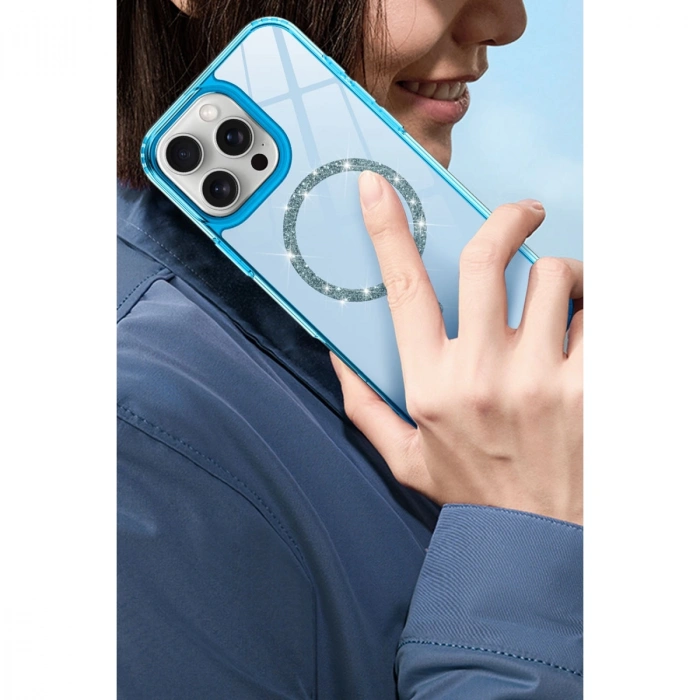 Apple İphone 16 Pro Live Diamond Magsafe Kapak - Şeffaf