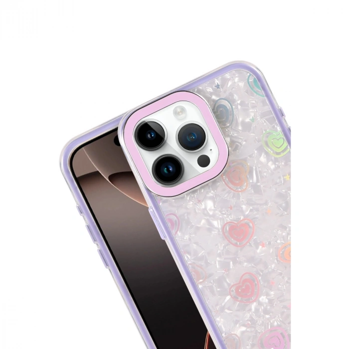 Apple İphone 16 Pro Lumi Desenli Kapak - Mor