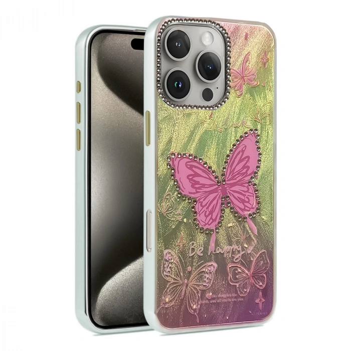 Apple İphone 16 Pro Max Kılıf Blade Aynalı Desenli Kapak - Desen 5