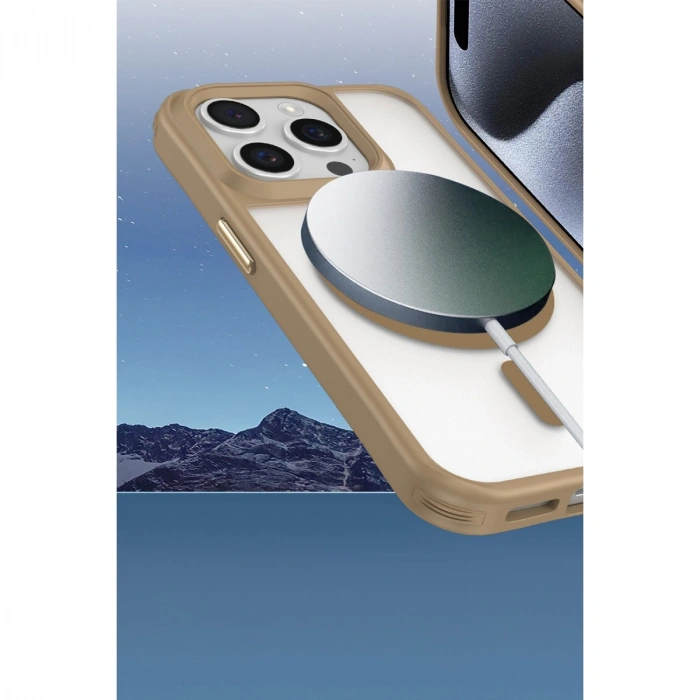 Apple İphone 16 Pro Max Kılıf Enka Magsafe Silikon Kılıf - Titan Gri
