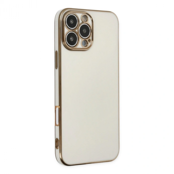 Apple İphone 16 Pro Max Kılıf Volet Silikon - Beyaz