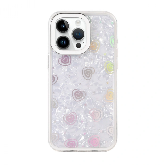 Apple İphone 16 Pro Max Lumi Desenli Kapak - Beyaz