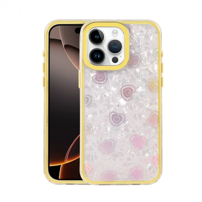 Apple İphone 16 Pro Max Lumi Desenli Kapak - Sarı