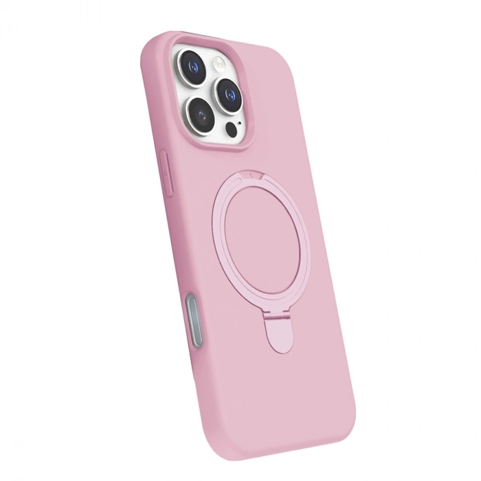 Apple İphone 16 Pro Max Regal Magsafe Standlı Kapak - Açık Pembe